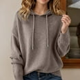 thumbnail image 2 of Women's Hoodie Warm Sweatshirt Loose Hooded Oversized Sweater Color:Dark Gray Size:XXXL, 2 of 4