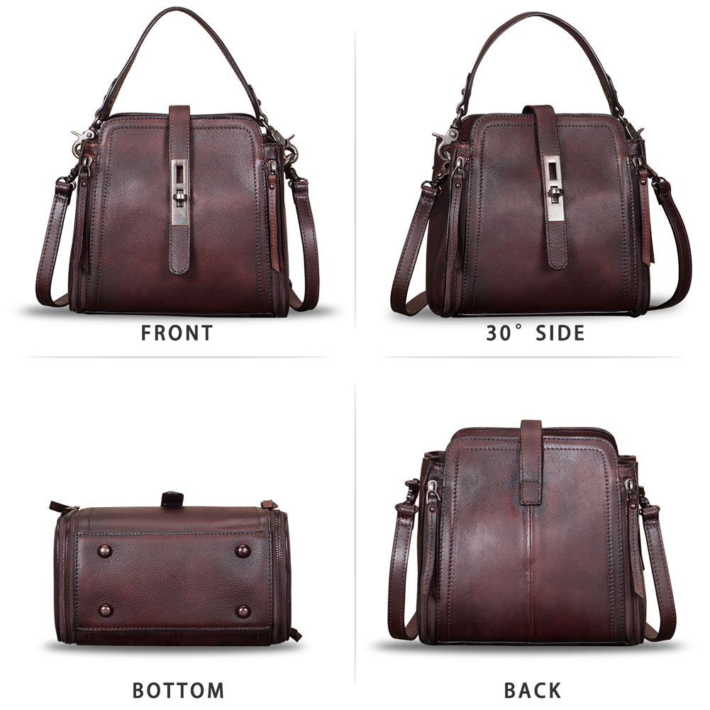 Genuine Leather Purses and Handbags for Women Vintage Crossbody Shoulder Bag