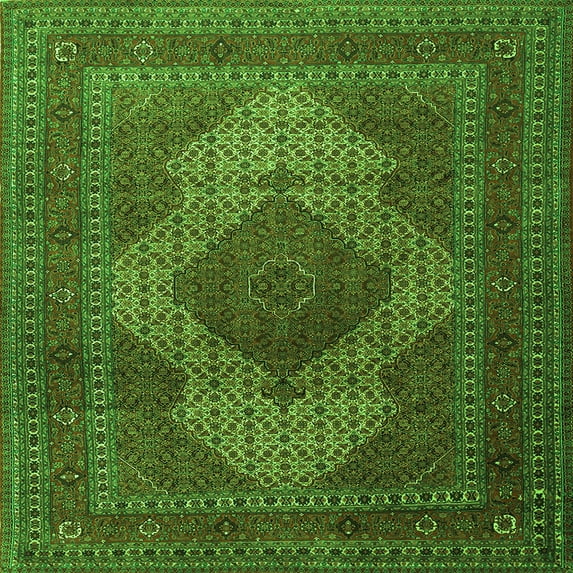 Ahgly Company Indoor Square Persian Green Traditional Area Rugs, 5' Square