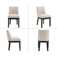 thumbnail image 4 of Dayalane Modern Dining Chairs Set of 2, Linen Upholstered Farmhouse Kitchen Chairs with Curved Backrest, Wooden Side Chairs for Dining Room Living Room Bedroom, Beige, 4 of 14