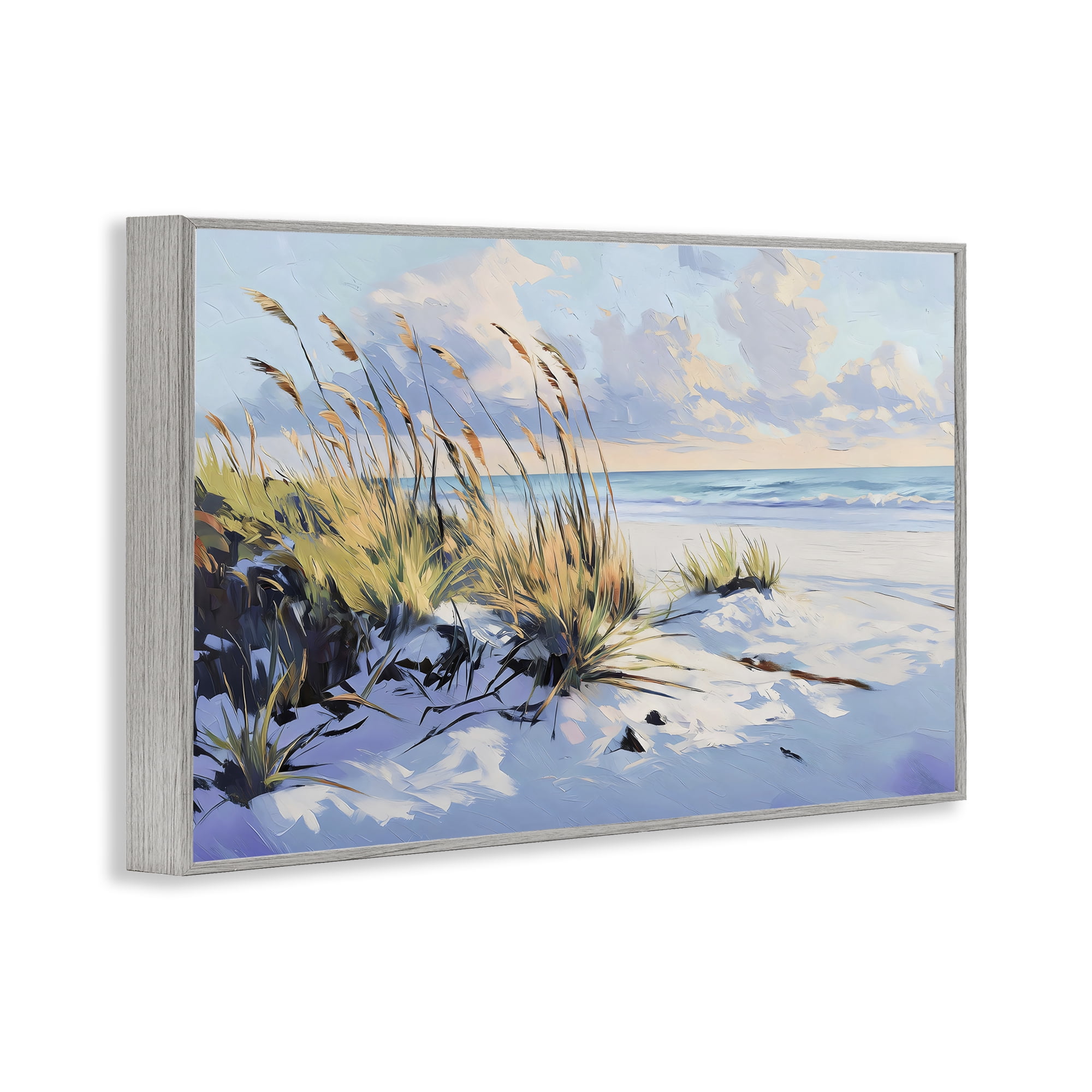 Stupell Industries Grassy Sand Dunes Beach Gray Framed Giclee Art, design by Gina Kelly