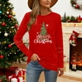 thumbnail image 3 of Merry Christmas Sweatshirts For Women Holiday Long Sleeve Shirts Letter Print Crewneck Pullover Oversized Tops, 3 of 7