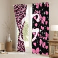 thumbnail image 3 of Erosebridal Leopard Print Bow Letter G Black Out Curtains for Girls, Pink Initial Ribbon Curtains Pack of 2 (42x63 Each), 3 of 6