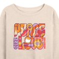 thumbnail image 3 of Woodstock - Hippie Retro - Peace & Love - Women's Lightweight French Terry Long Sleeve Shirt, 3 of 5