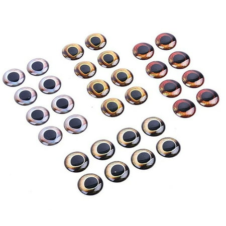 Waterproof 4D Fishing Lure Eyes Tackle Accessories 7mm Pack of 20pcs Wind Color:earth