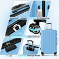 thumbnail image 3 of Luggage Sets 5 Piece Hardshell with TSA Lock 40%PC ABS Suitcase with Spinner Wheels 20 26 28 30 32 inch Carry on Luggage Blue, 3 of 8