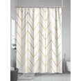 thumbnail image 5 of Golden Chevron Shower Curtain, Lines Abstract Geometric Minimalist Waterproof Shower Curtain Set with 12 Hooks Lightweight Washable Fabric Shower Curtains for Bathroom 72x78 Inches, 5 of 6