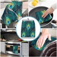 thumbnail image 5 of Peacock Feather Cyan Kitchen Towel Bathroom Hand Towel Kitchen Dishcloth Water Absorption Household Cleaning Cloth, 5 of 7