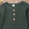 thumbnail image 3 of ITFABS Baby Romper,Solid Color Ribbed Button-Down Long Sleeve Round Neck Romper, 3 of 5