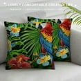 thumbnail image 3 of PRATYUS  Pillowcase Pillow Cover Protector Pillow Sham Parrot Bird Floral Flower Tropical Animal Jungle Queen Size Pillow Case with Zipper for Throw Pillow 12x12in, 3 of 5