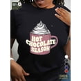 thumbnail image 2 of Camiseta de mujer "Temporada de Chocolate Caliente", ajuste cómodo, algodón puro, para adultos, hombres, mujeres, adolescentes, jóvenes, deportes casuales., 2 of 8