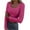Hot Pink, variant on Knitted Tops for Women, Womens Long Sleeve Tops Womens Scoop Neck Ribbed Knit Fitted Casual Tops Tee Slim Basic Shirts Basic Crop Top