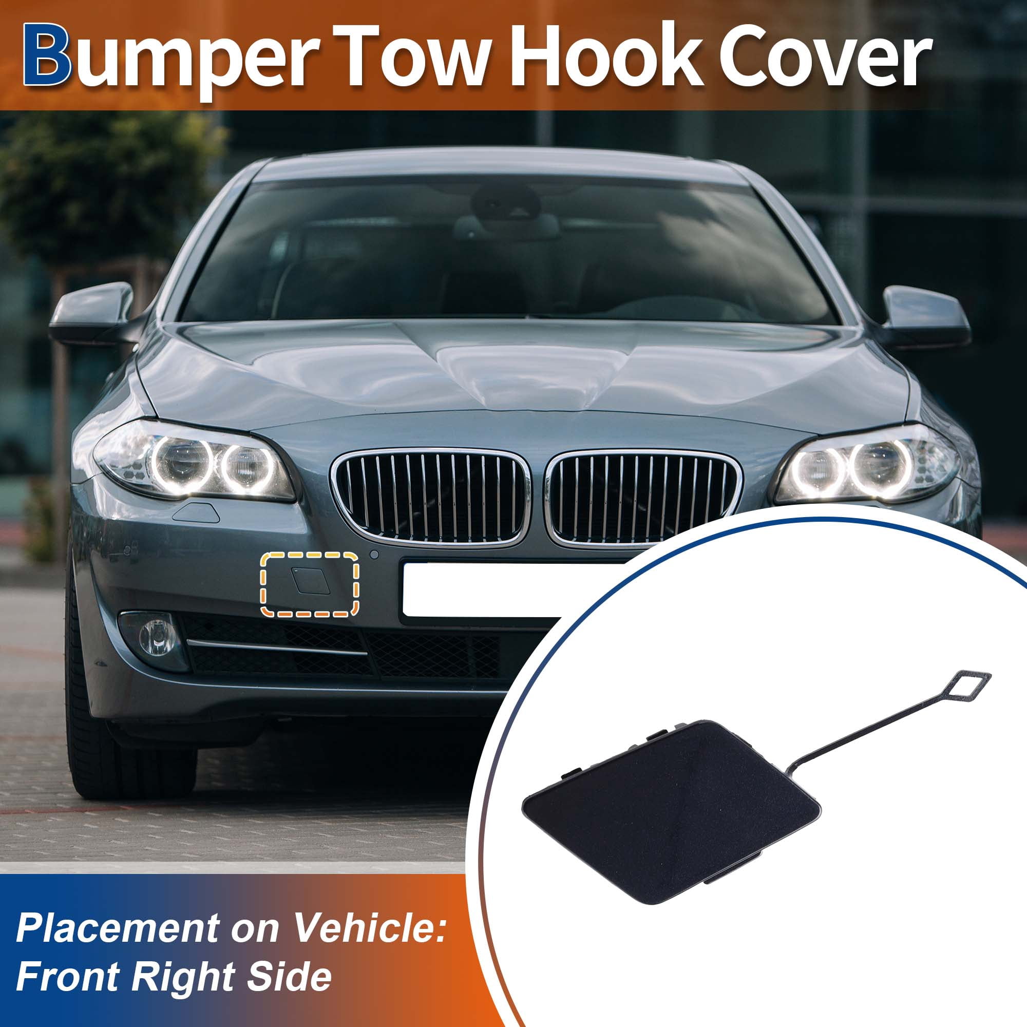 Unique Bargains Car Bumper Tow Hook Cover Fit for BMW 5-Series F10 F11 Jewelry Blue