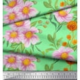 thumbnail image 2 of Soimoi polyester Crepe Fabric Leaves & Wild Flower Print Fabric by Yard 52 Inch Wide, 2 of 3