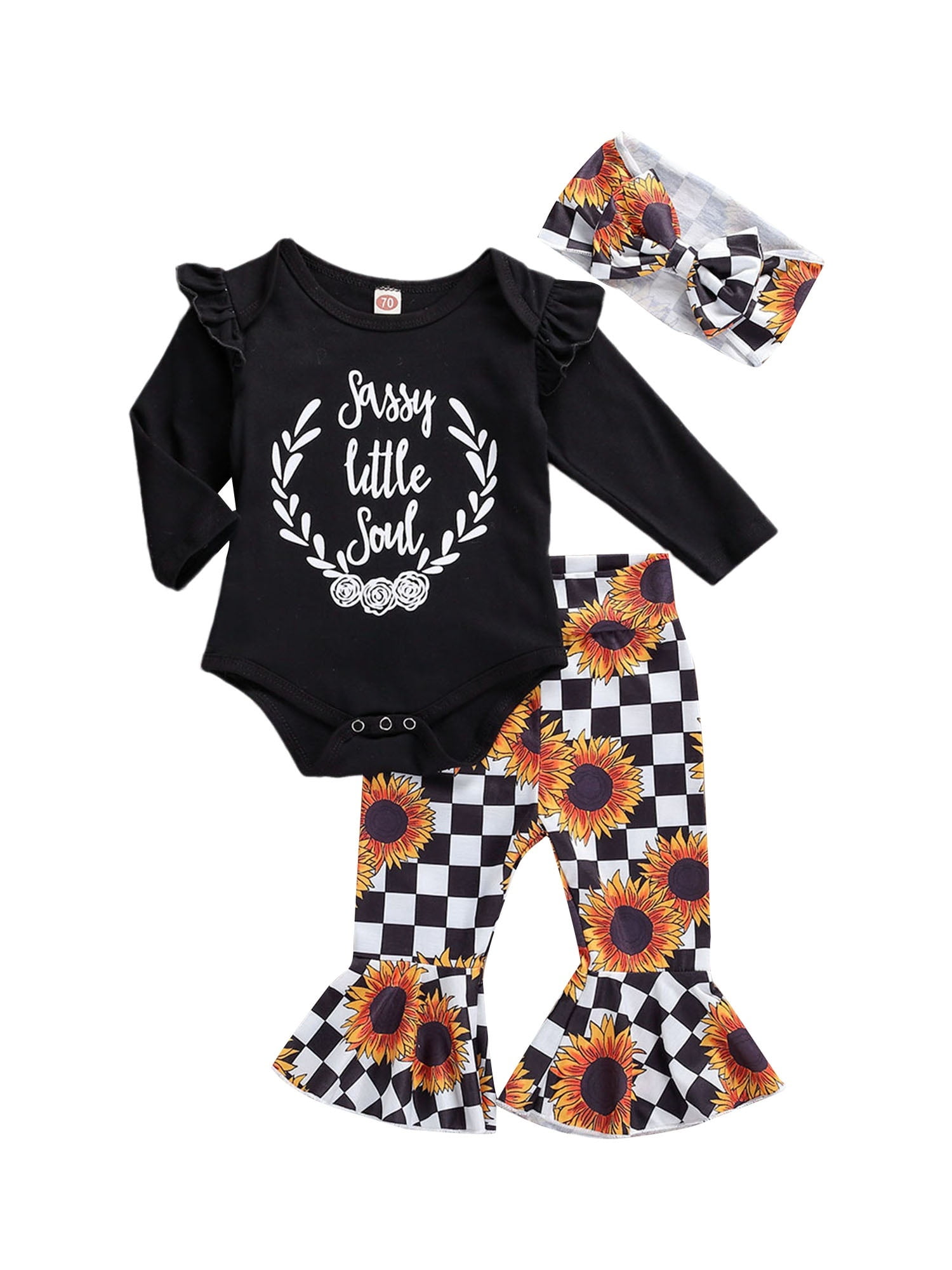 sunflower print flare pants