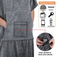 thumbnail image 3 of Flyingstar Surf Beach Changing Towel With Hood, Absorbent Microfiber Robe Poncho, Men & Women,Grey, 3 of 7
