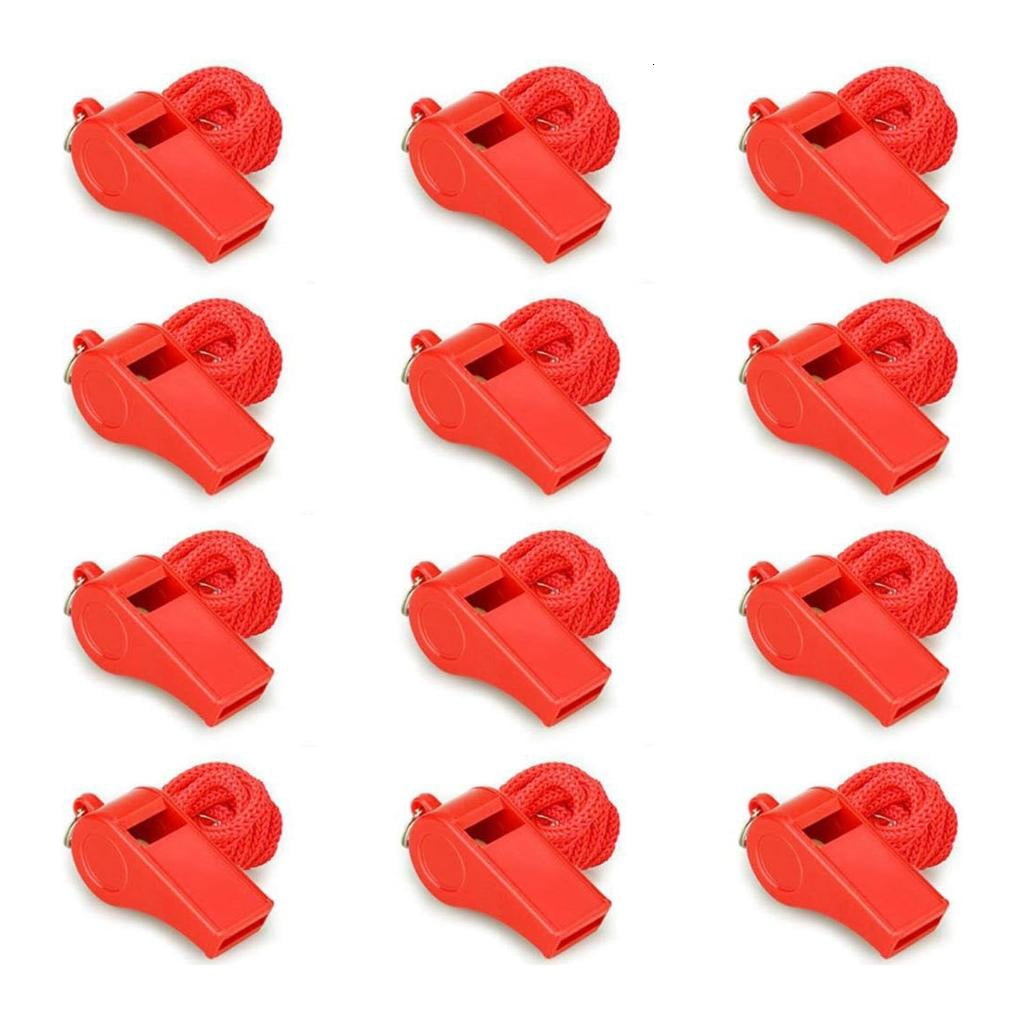 Yihuala 50Pcs Referee Coaches Whistles Loud Crisps Sound Sports Whistles with Lanyard for Soccer, Football, Basketball