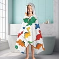 thumbnail image 6 of White Colorful Dinosaurs Pattern Hooded Bath Towel，60"x35" for Ages 3 To 12 Kids, Quick Dry Lightweight Soft Microfiber Hood Beach Towel Cover Up for Kids, 6 of 7