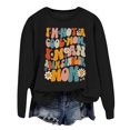 thumbnail image 1 of WEAIXIMIUNG Chandails en Molleton Personnalisés Design pour Femmes Chandail à Capuche Imprimé Lettre Col Rond pour Automne & Hiver, 1 of 3