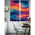 thumbnail image 4 of Orange Blue Pink Sheer Curtains for Living Room Bedroom Modern Minimalist Aesthetics Sheer Curtains 63 Inch Long 2 Panels Set Light Filtering Curtain Window Treatments Drapes for Dining Room, 4 of 6