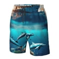 thumbnail image 2 of Yiaed Hawaiian Ship Dolphin Print Men's Swim Trunks with Lining Quick Dry Sports Shorts Beach Shorts Boardshorts-X-Large, 2 of 5
