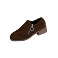 thumbnail image 1 of Women's Comfortable AllSeason DeepMouth Shoes: Solid Color, Round Toe, Side Zipper, Thick Low Heels, Perfect Comfort, 1 of 9