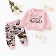 thumbnail image 2 of Gerichy Toddler Baby Girl Fall Outfits Daddys Girls Letter Long Sleeve Crewneck Sweatshirt Top Pants Set 0 6 12 18 24 Months 3T Winter Clothes, 2 of 7