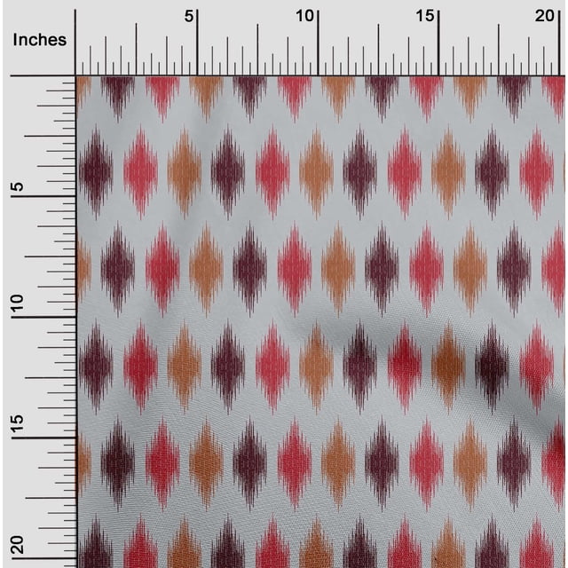 oneOone Silk Tabby Fabric Argyle Ikat Print Fabric BTY 42 Inch Wide