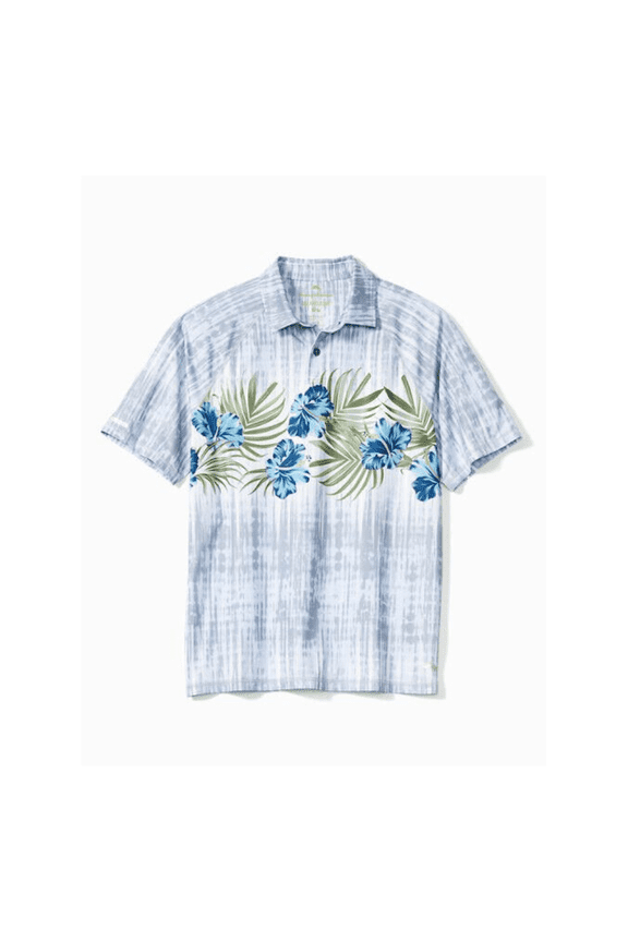 $128 Tommy Bahama Men's, Tide Pool Royale Polo Shirt, Iced Slate, Lg