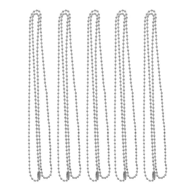 5 Pieces 26 Inch Stainless Steel with Ball Chain (Dog Tags) Jewelry