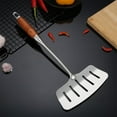 thumbnail image 6 of Large Slotted Spatula, Stainless Steel Turner with Long Handle, Hollow Heat-Resistant Grip, Oil-Draining Holes, for Wok/Fish/Barbecue, 6 of 8