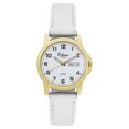 thumbnail image 1 of Orlean Mens Easy to Read Watch with Day / Date - 316L Stainless Steel Case, Leather Watch Band - 38mm Analog Men's Leather Wrist Watches - White Dial, Big Numbers - Gold / White Band, 1 of 4