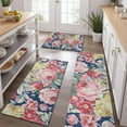 thumbnail image 2 of Pioneer Flower Floral Print Pattern Kitchen Rugs Sets Of 3,Kitchen Runner Rugs Non Skid Washable,Decorative Kitchen Floor Mats for Kitchen,Sink,Laundry,17"x30"+ 17"x47" + 17"x59", 2 of 6