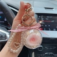 thumbnail image 2 of Jewelry On Clearance Eternal Flower Rose Keychain Car Hang Leather Keychain Keychain Pink One Size, 2 of 2