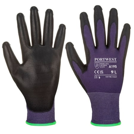 

Portwest A195 Precision Work Gloves - Touch Screen PU Coated Gloves Purple/Black X-Small