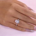 thumbnail image 4 of Bow Jewelry 14K White Gold Plated Wedding Anniversary Rings - 2.56 Ct Oval Cut Moissanite Engagement Ring - Classic Wedding Solitaire with Accent Ring - Party Wear Moissanite Ring, 4 of 9