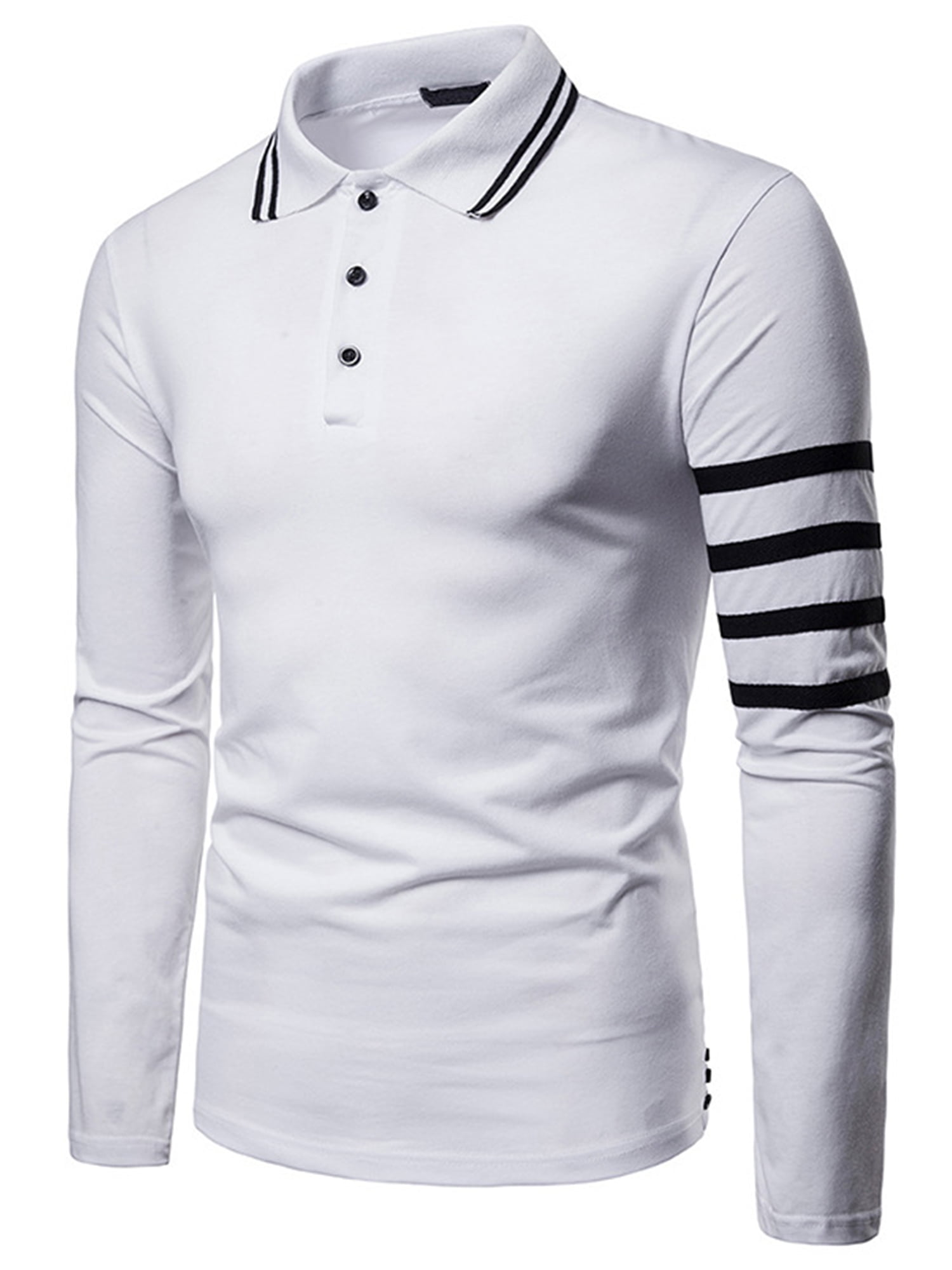 Essentials Herren Slim-fit Long-Sleeve Stripe Shirt