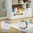thumbnail image 5 of 2-Tier Kids Bookshelf and Toy Storage with Toy Storage & Motion Sensor Light, 36.6" Wide Wooden Bookcase for Nursery, Playroom & Bedroom, Storage Cabinet with Anti-Tip Device, Easy Assembly, 5 of 7