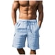 thumbnail image 1 of Pantalones de Cintura Elástica de Algodón de Color Sólido Pantalones de Playa de Pierna Recta con Bolsillos de Cordón, 1 of 7