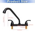 thumbnail image 2 of RV Camper Kitchen Sink Faucet, 8 Inch Centerset 2 Handles Design, High Arc 360° Swivel Spout, Compatible with 8in 2/3 Holes Sinks for Motorhomes, Travel Trailers & Mobile Kitchens, Matte Black, 2 of 9