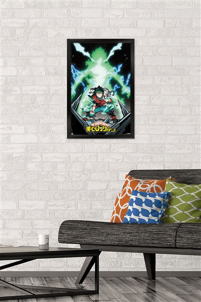 My Hero Academia: Season 4 - Deku Visual Wall Poster, 14.725" x 22.375", Framed