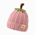 thumbnail image 3 of KPOPLK Pumpkin Knit Beanie Hat Infant Kids Toddler Boys Girls Cute Halloween Hat(One Size,Pink), 3 of 7
