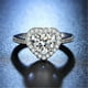 thumbnail image 4 of Anillo de compromiso solitario redondo de plata con platino, boda, moissanita, imitación, 925, para mujer, anillos, 4 of 5