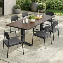 Modway Aeris 7-Piece Outdoor Patio Aluminum Dining Set in Charcoal by Modway