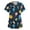 Blue, variant on Scrubs, V Neck Short Sleeve Scrubs Uniform Top-Cute Cartoon Print, Comfortable Stretchy Scrubs With Pockets Flare Pants For Women Tops Square Long Top Blouses Shirts Outfits (L, Dark Blue) ZMTing