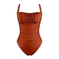 thumbnail image 4 of adviicd Womens Swimsuits One Piece Plus Size One Piece Swimsuits for Women Tummy Control Bathing Suit(Brown,M), 4 of 5