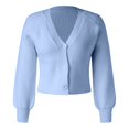 thumbnail image 4 of Vedolay Women Sweater Long Sleeve Open Front Sweaters Knit with Pockets 2023 Blue,One Size, 4 of 5