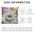 thumbnail image 5 of Qinduosi Sweets Throw Pillow Cushion Cover, Delicious Tasty Watercolor Design Print, Decorative Square Accent Pillow Case, ", Green Pink White, 5 of 5
