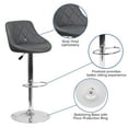 thumbnail image 6 of Flash Furniture 2 Pk. Contemporary Gray Vinyl Bucket Seat Adjustable Height Barstool with Chrome Base, 6 of 14