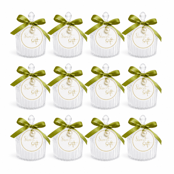 12Pcs Clear Acrylic Wedding Favor Boxes for Bridal Baby Shower Party Candles Jewelry Gifts